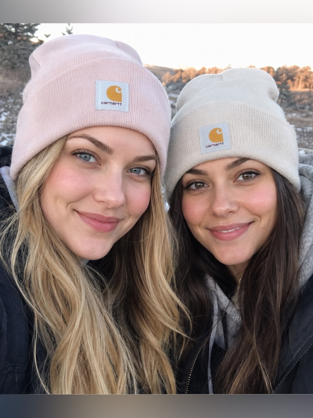 2 Carhartt Knit Cuffed Beanie Bundle 2pc Taupe Peachy/Pink-Adult One Size NWOT